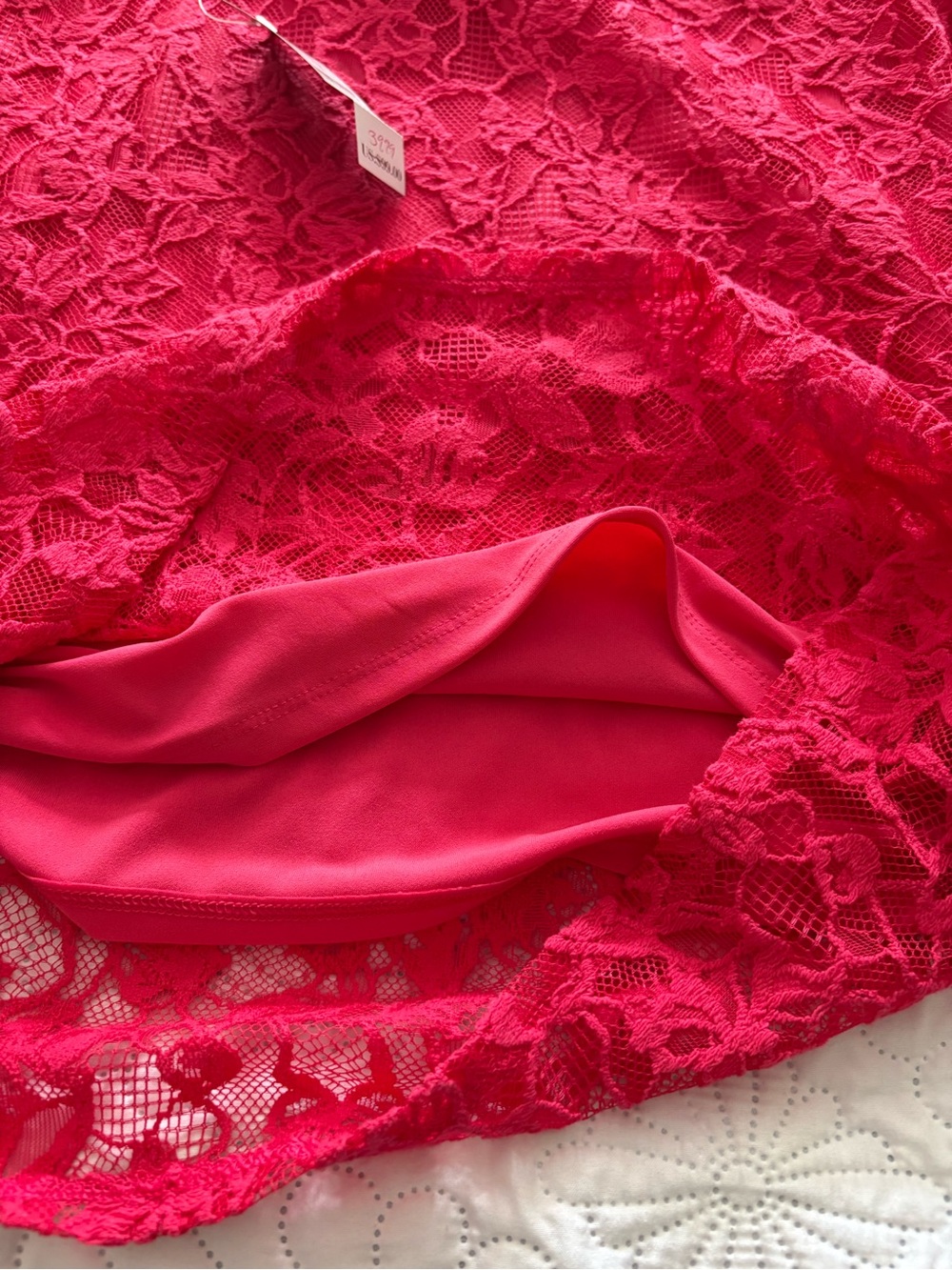 White House Black Market Hot Pink Lace Cap Sleeve Blouse - Picture 5 of 5